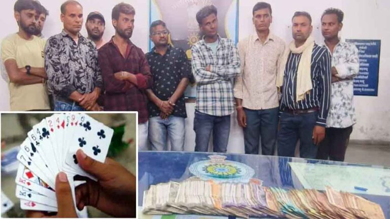 छत्तीसगढ़-धमतरी में फड़ों पर छापे में 18 जुआरी गिरफ्तार, लाखों रुपये नगदी और ताश के पत्ते जब्त