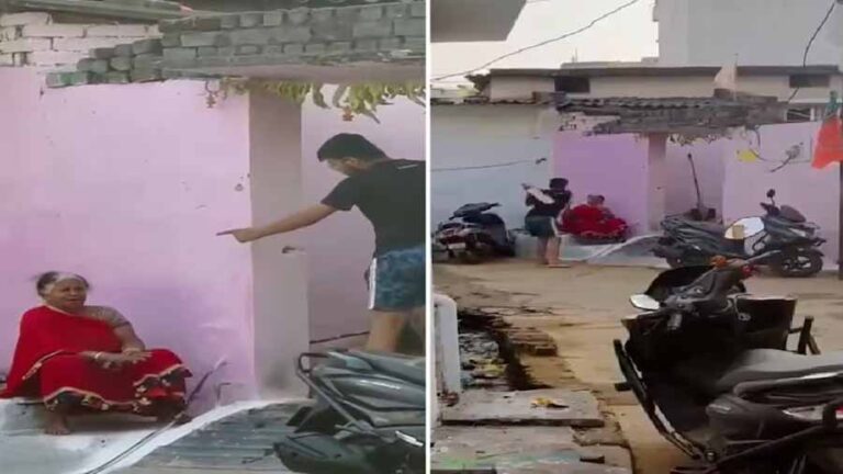 छत्तीसगढ़ में बल्ले और चप्पलों से अपनी बूढ़ी दादी पीटा नज़र आया युवक