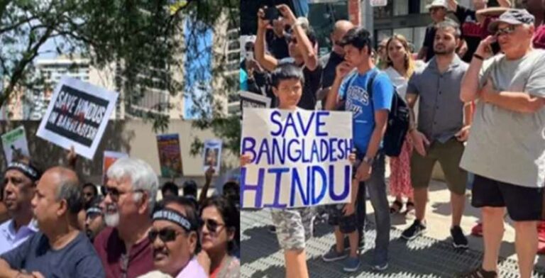 भारतीय-अमेरिकियों ने हिंदुओं पर हमलों के खिलाफ निकाली विरोध रैली भारतीय-अमेरिकियों ने हिंदुओं पर हमलों के खिलाफ निकाली विरोध रैली