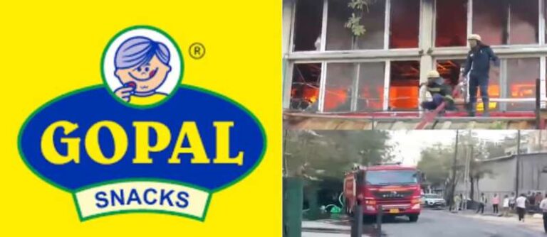 राजकोट में गोपाल नमकीन की फैक्ट्री में लगी भीषण आग, भारी धुंआ फैलने से अफरा-तफरी राजकोट में गोपाल नमकीन की फैक्ट्री में लगी भीषण आग, भारी धुंआ फैलने से अफरा-तफरी