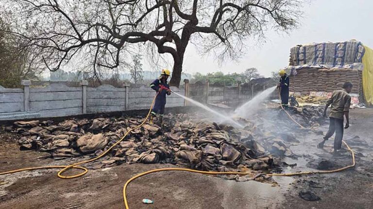 दुर्ग में राइस मिल में अचानक लगी आग, मचा हड़कंप