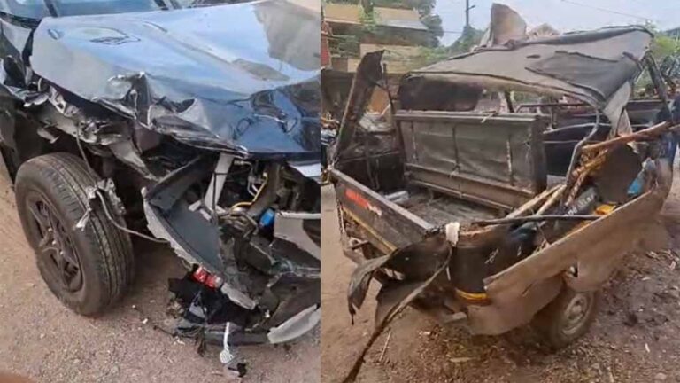 तेज रफ्तार कार ने ऑटो को मारी टक्कर, निगम की 8 महिला कर्मचारी घायल