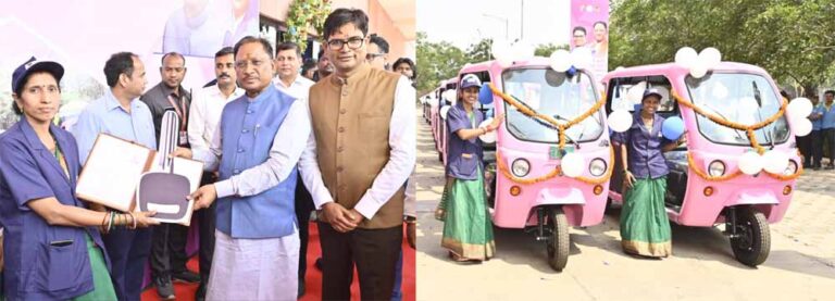 मुख्यमंत्री साय ने नवा रायपुर में ई-ऑटो सेवा का किया शुभारंभ