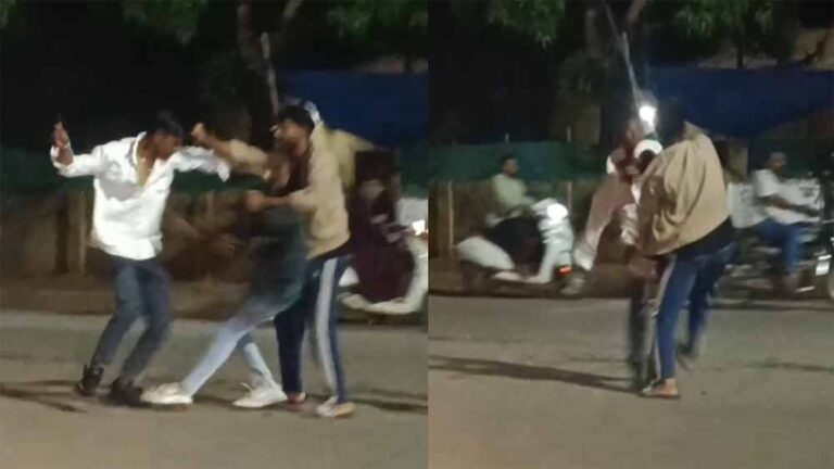 पेट्रोल पंप के सामने दो गुटों में विवाद, चले चाकू