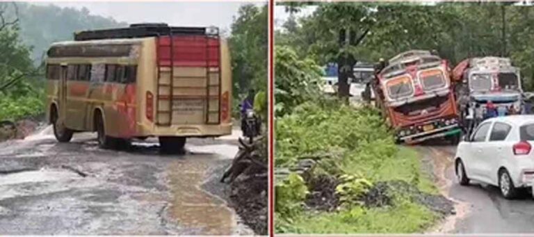 गड्ढों में दबी NH 343 की सड़क, हर मोड़ पर मंडरा रहा हादसे का साया