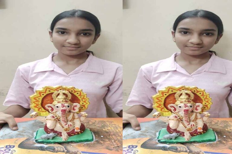 मनेन्द्रगढ़ की बाल प्रतिभा ने सबका मन मोहा – 13 वर्षीय अनन्या ने बनाई सुंदर बाल गणेश प्रतिमा