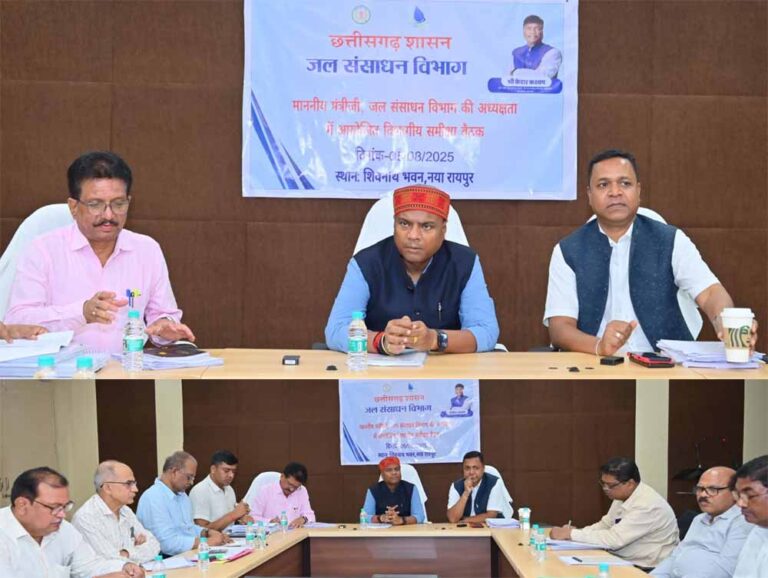 मंत्री कश्यप ने जल संसाधन विभाग की समीक्षा बैठक में अधिकारियों को दिए कड़े निर्देश