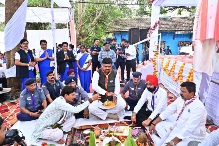 स्कूल शिक्षा मंत्री गजेंद्र यादव ने किया भारत स्काउट्स एवं गाइड्स के राज्य मुख्यालय भवन का भूमि पूजन..